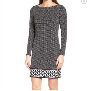 Black & White Michael Kors 2X Shift Midi Dress